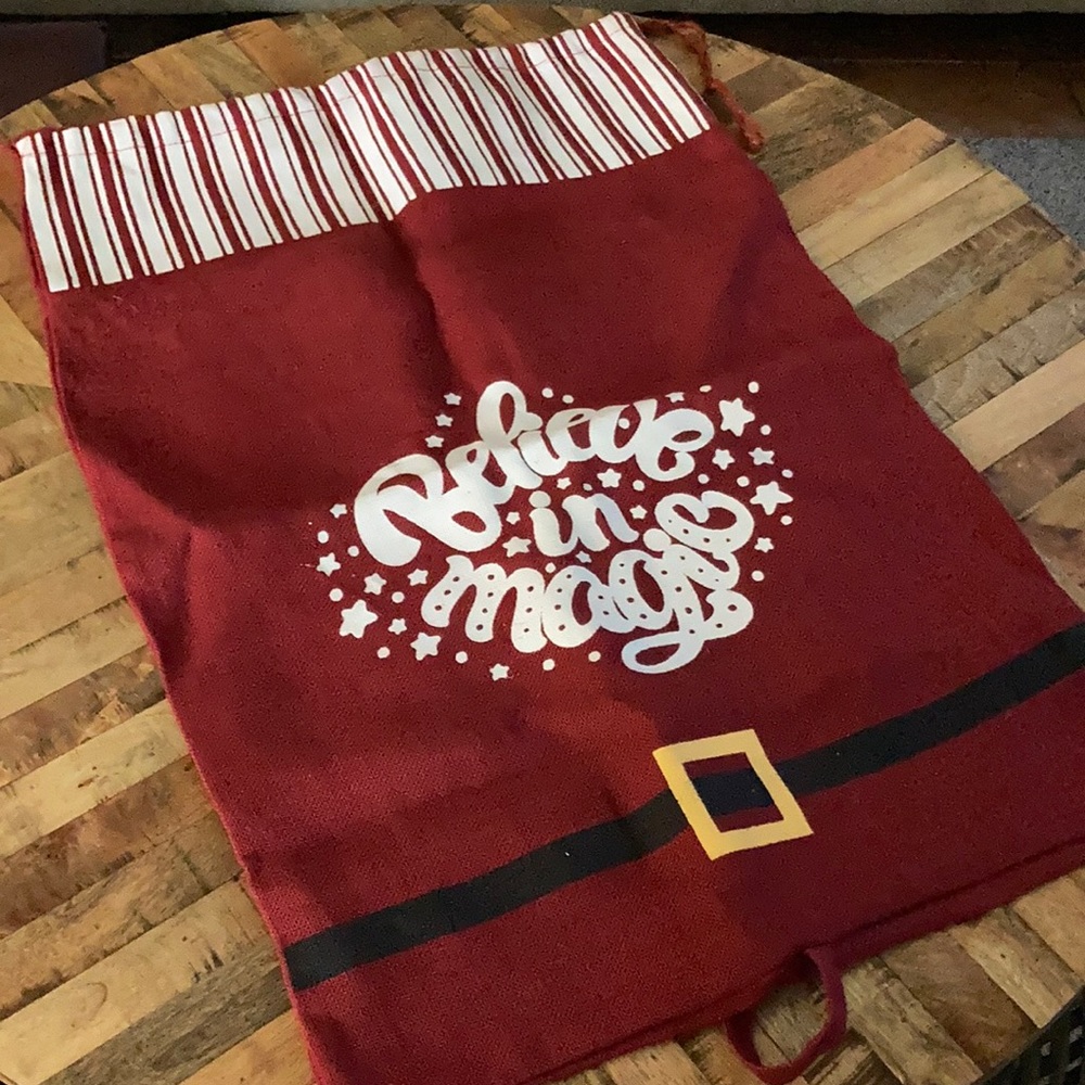 Large burlap Santa bag or gift bag